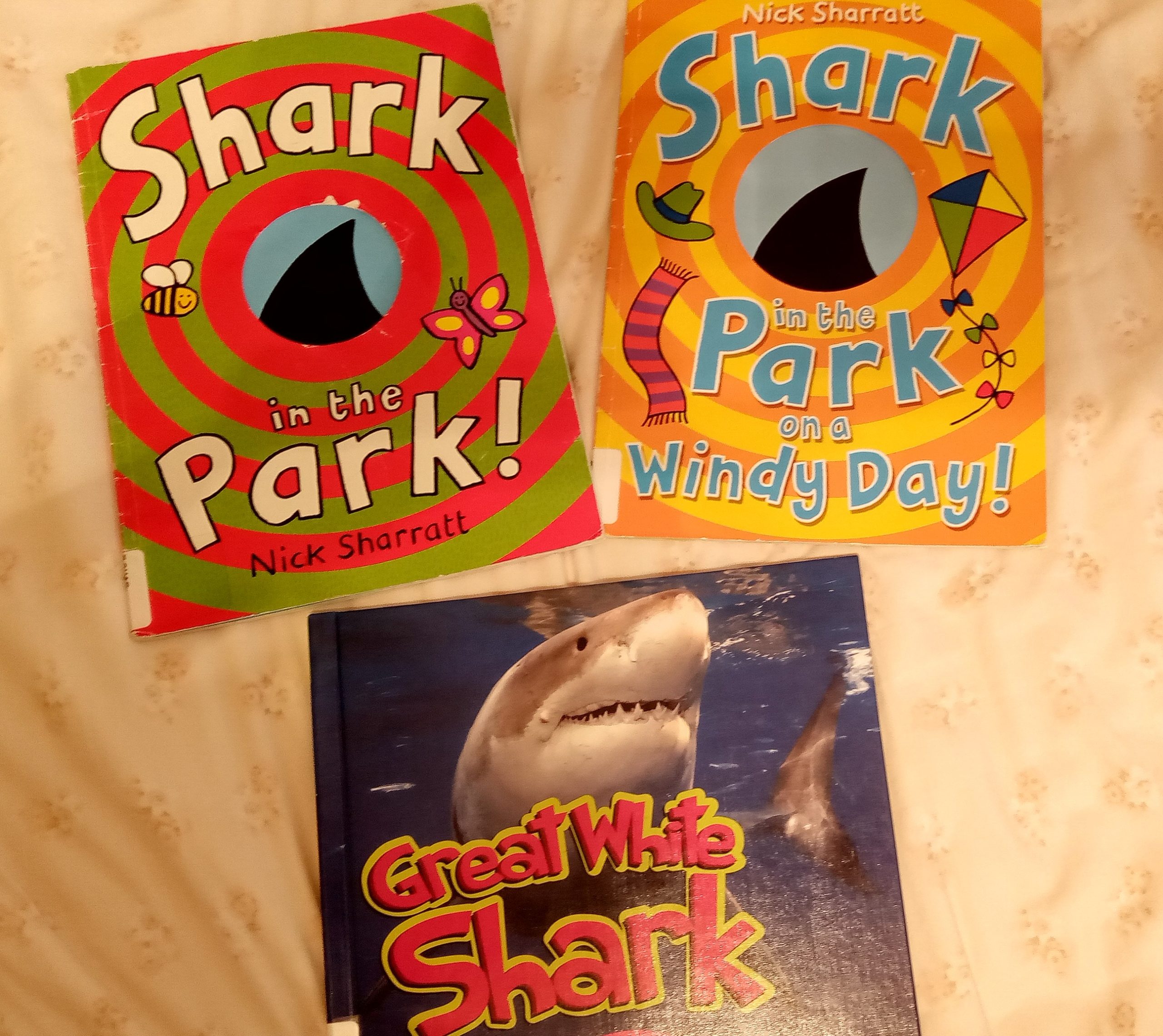 Covers of books about sharks