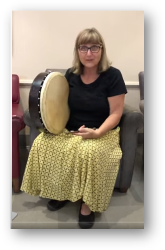 Laurie Collins plays the Irish Drum