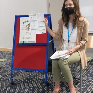 Emily Trovato from Howard County Library System holds a Ready to Hatch session